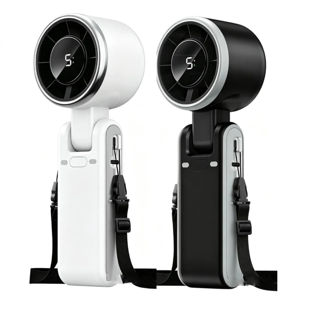 Ventilateur portable 3 en 1 turbo, 5 vitesses, batterie 3600mAh Power, Digital Screen - heuremarket