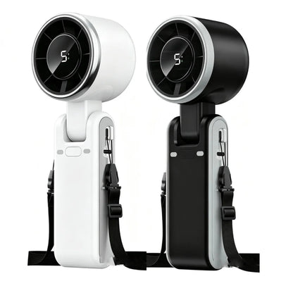Ventilateur portable 3 en 1 turbo, 5 vitesses, batterie 3600mAh Power, Digital Screen - heuremarket