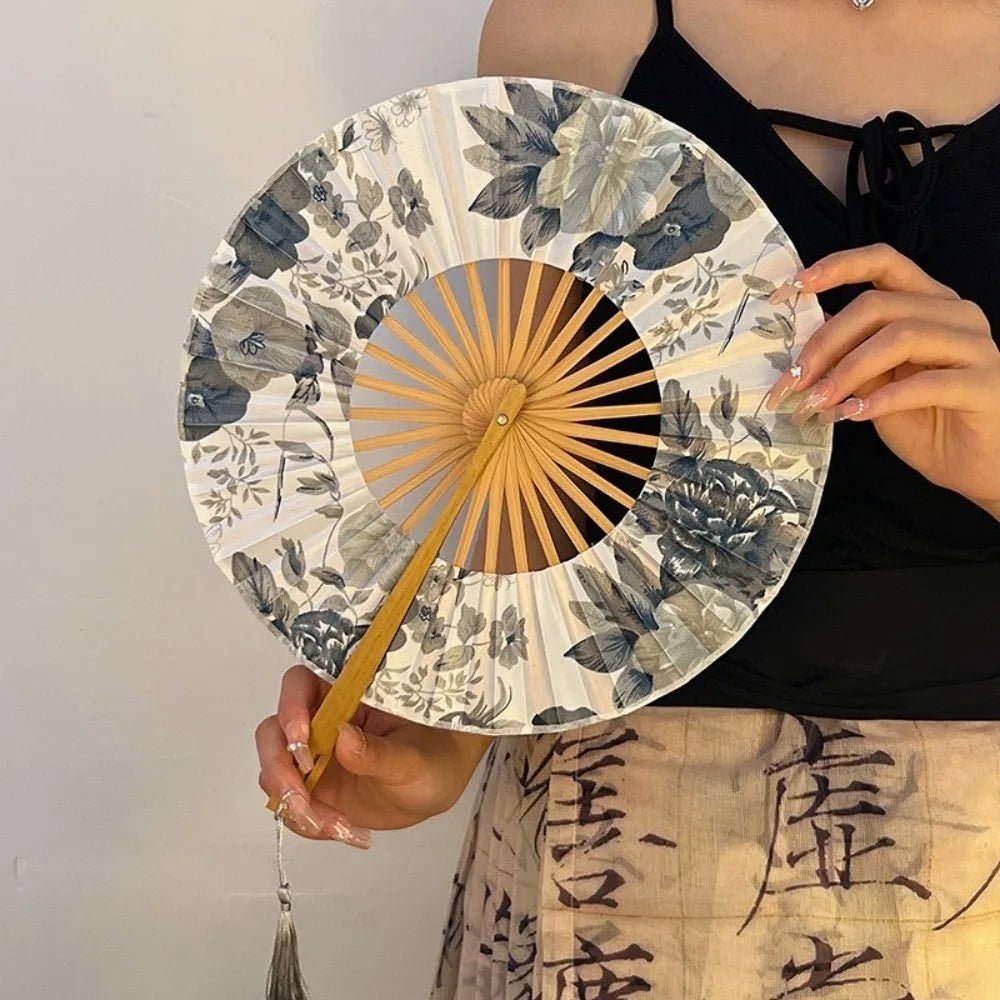 Éventail à main rond et pliable portable - heuremarket