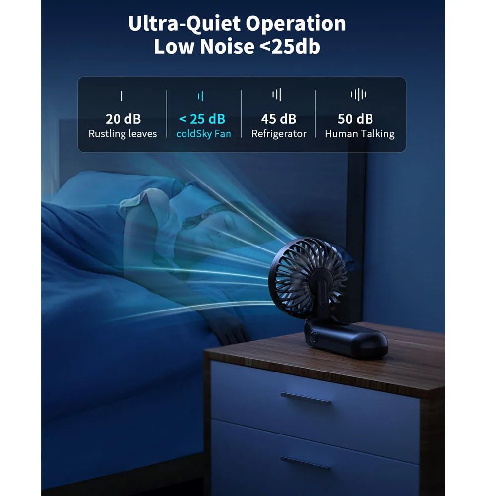 Ventilateur portable pliable coldSky avec affichage LED - heuremarket