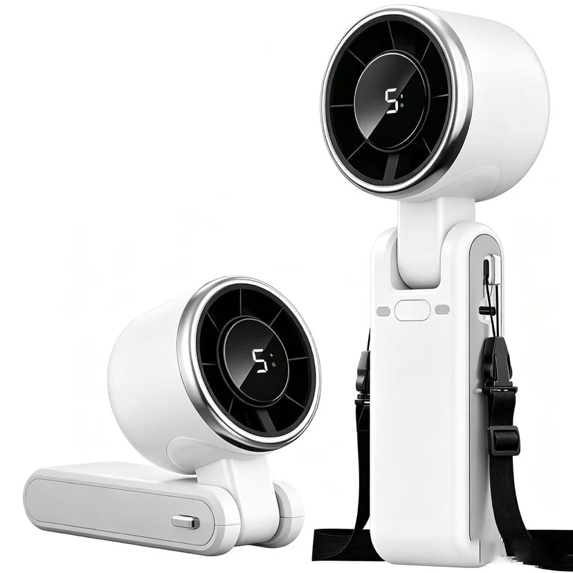 Ventilateur portable 3 en 1 turbo, 5 vitesses, batterie 3600mAh Power, Digital Screen - heuremarket