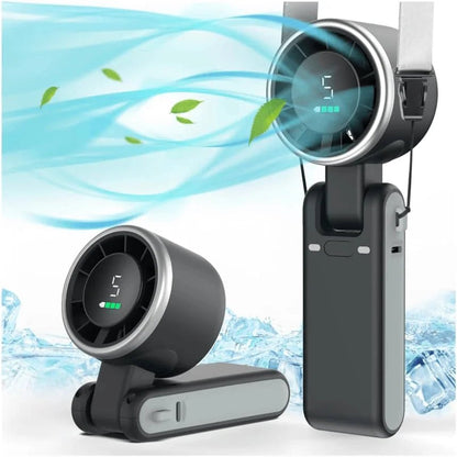 Ventilateur portable 3 en 1 turbo, 5 vitesses, batterie 3600mAh Power, Digital Screen - heuremarket