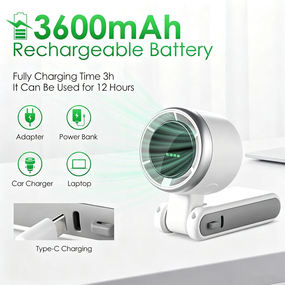 Ventilateur portable, mini-sèche-cheveux réglable - heuremarket