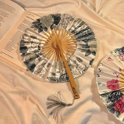 Éventail à main rond et pliable portable - heuremarket