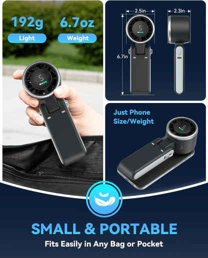 Ventilateur portable 3 en 1 turbo, 5 vitesses, batterie 3600mAh Power, Digital Screen - heuremarket