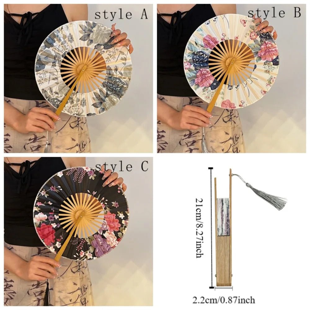 Éventail à main rond et pliable portable - heuremarket