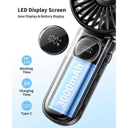 Ventilateur portable pliable coldSky avec affichage LED - heuremarket