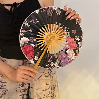 Éventail à main rond et pliable portable - heuremarket